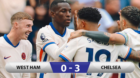 Kết quả West Ham 0-3 Chelsea: Hàng công thăng hoa