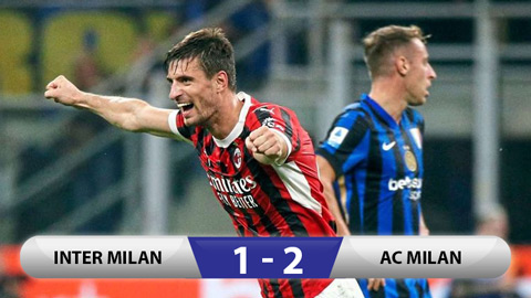 Kết quả Inter 1-2 Milan: Giành 3 điểm ở phút 89