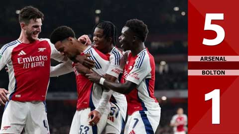 VIDEO bàn thắng Arsenal vs Bolton: 5-1 (Vòng 3 Cúp Liên đoàn Anh 2024/25)