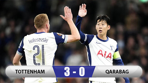 Kết quả Tottenham 3-0 Qarabag: Thắng đậm dù mất người sớm