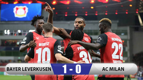 Kết quả Leverkusen 1-0 Milan: Leverkusen thắng trận thứ 2 liên tiếp