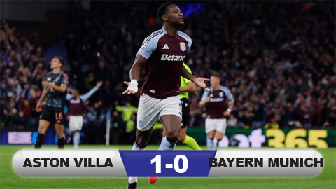 Kết quả Aston Villa 1-0 Bayern Munich: Địa chấn tại Villa Park