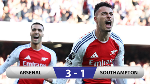 Kết quả Arsenal 3-1 Southampton: Pháo thủ ngược dòng đẳng cấp