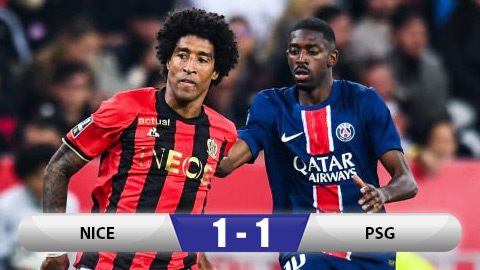 Kết quả Nice 1-1 PSG: Đội khách mất ngôi đầu bảng Ligue 1