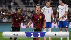 Kết quả Italia 2-2 Bỉ: Bước ngoặt thẻ đỏ, người hùng Trossard