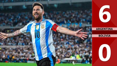 VIDEO bàn thắng Argentina vs Bolivia: 6-0 (Vòng loại World Cup 2026)