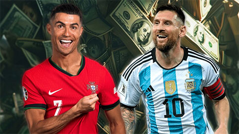 Cristiano Ronaldo vượt mặt Messi trên BXH kim tiền