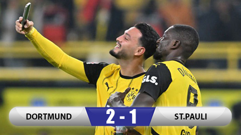 Kết quả Dortmund 2-1 St.Pauli: Dortmund giành 3 điểm kịch tính