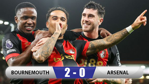 Kết quả Bournemouth 2-0 Arsenal: Arsenal lần đầu bại trận ở Ngoại hạng Anh