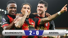 Kết quả Bournemouth 2-0 Arsenal: Arsenal lần đầu bại trận ở Ngoại hạng Anh