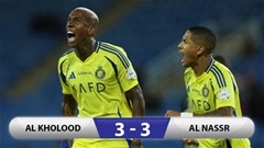 Kết quả Al Kholood 3-3 Al Nassr: Hòa hú vía ngày vắng Ronaldo