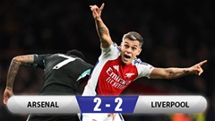 Kết quả Arsenal 2-2 Liverpool: Tiếc cho Pháo thủ