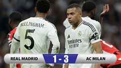 Kết quả Real Madrid 1-3 Milan: Los Blancos thua tiếp sau thảm bại trước Barcelona 