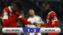 Kết quả Real Madrid 1-3 Milan: Los Blancos thua đau bởi người cũ