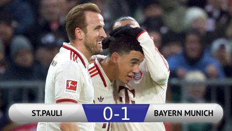 Kết quả St. Pauli 0-1 Bayern: Musiala ghi bàn giúp Bayern thắng trận