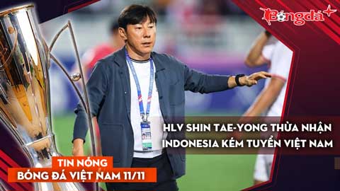 Tin nóng BĐVN 11/11: HLV Shin Tae-yong thừa nhận Indonesia kém tuyển Việt Nam