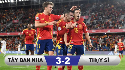 Kết quả Tây Ban Nha 3-2 Thụy Sĩ: Thắng nghẹt thở phút cuối