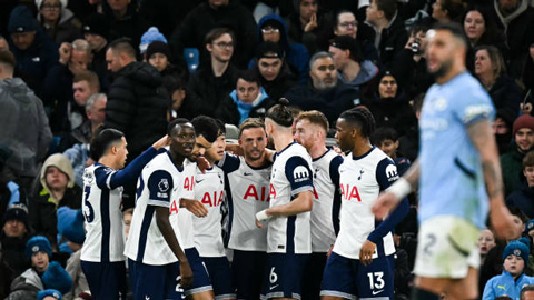 Trực tiếp Man City 0-2 Tottenham (hết hiệp 1)