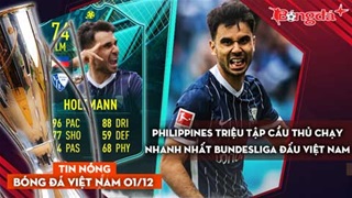 Tin nóng BĐVN 1/12: Philippines triệu tập cầu thủ chạy nhanh nhất Bundesliga đấu Việt Nam