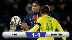 Kết quả PSG 1-1 Nantes: Chủ nhà không thể giành 3 điểm