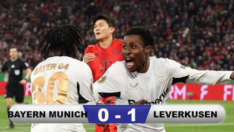 Kết quả Bayern 0-1 Leverkusen: Hùm xám bị loại ở Cúp QG Đức