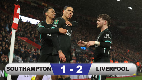 Kết quả Southampton 1-2 Liverpool: Chiến thắng chật vật của nhà vô địch