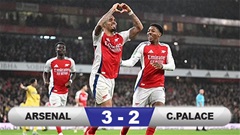 Kết quả Arsenal 3-2 Crystal Palace: Pháo thủ vào bán kết Cúp Liên Đoàn