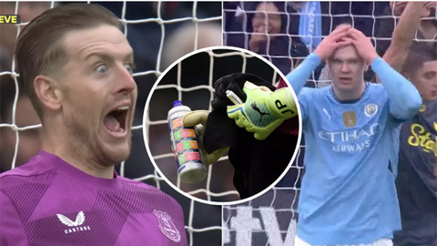 Pickford lè lưỡi trêu ngươi Haaland 