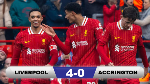 Kết quả Liverpool 4-0 Accrington: Chiến thắng dễ dàng cho 'Lữ đoàn đỏ'