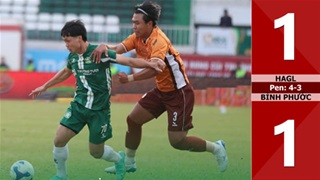 VIDEO bàn thắng HAGL vs Bình Phước: 1-1, Pen: 4-3