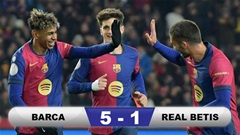 Kết quả Barca 5-1 Betis: Blaugrana vào tứ kết Cúp Nhà vua