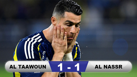 Kết quả Al Taawoun 1-1 Al Nassr: Ronaldo mất hút