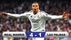 Kết quả Real Madrid 4-1 Las Palmas: Mbappe lần đầu lập hat-trick