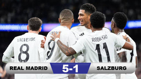 Kết quả Real Madrid 5-1 Salzburg: Chiến thắng ấn tượng của nhà Vua