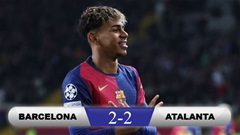 Kết quả Barca 2-2 Atalanta: Barca rơi chiến thắng