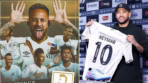 Neymar 'cưỡi' trực thăng dự lễ ra mắt Santos, mang áo số 10