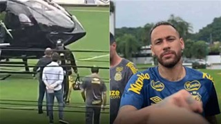 VIDEO Chất chơi khi Neymar di chuyển đến sân tập bằng trực thăng