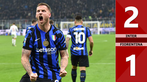 VIDEO bàn thắng Inter vs Fiorentina: 2-1 (Vòng 24 Serie A 2024/25)