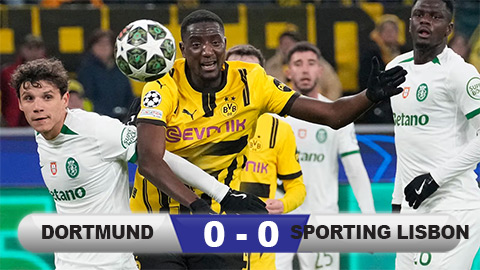 Kết quả Dortmund 0-0 Sporting Lisbon (chung cuộc 3-0): Chủ nhà vào vòng 1/8