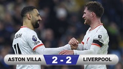 Kết quả Aston Villa 2-2 Liverpool: Báo động cho The Kop