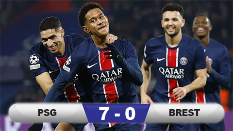 Kết quả PSG 7-0 Brest (chung cuộc 10-0): Thị uy sức mạnh