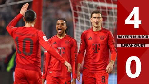 VIDEO bàn thắng Bayern Munich vs E. Frankfurt: 4-0 (Vòng 23 Bundesliga 2024/25)