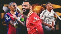 Xếp hạng Quả Bóng Vàng 2025: Salah dẫn đầu, Mbappe chỉ đứng thứ 3