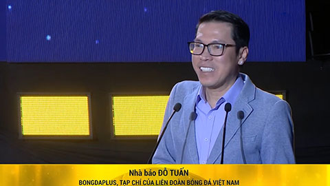 VIDEO: Nhà báo Đỗ Tuấn - Bongdaplus công bố giải cầu thủ trẻ nam xuất sắc nhất năm 2024