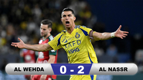 Kết quả Al Wehda 0-2 Al Nassr: Ronaldo lại bùng nổ