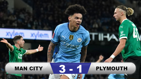 Kết quả Man City 3-1 Plymouth: Ngày thăng hoa của O'Reilly