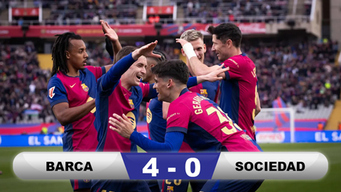 Kết quả Barca 4-0 Sociedad: Blaugrana chiếm ngôi đầu