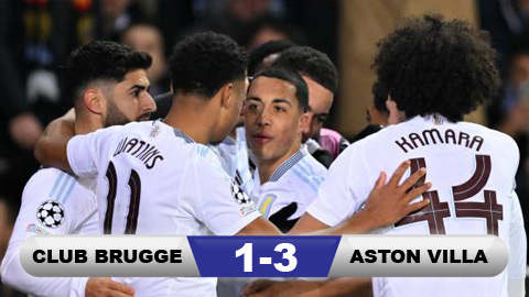 Kết quả Club Brugge 1-3 Aston Villa: Chiến thắng ở phút cuối