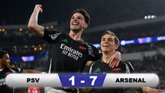 Kết quả PSV 1-7 Arsenal: Pháo thủ chơi tennis