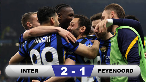 Kết quả Inter 2-1 Feyenoord (chung cuộc 4-1): Thầy trò Van Persie dừng bước